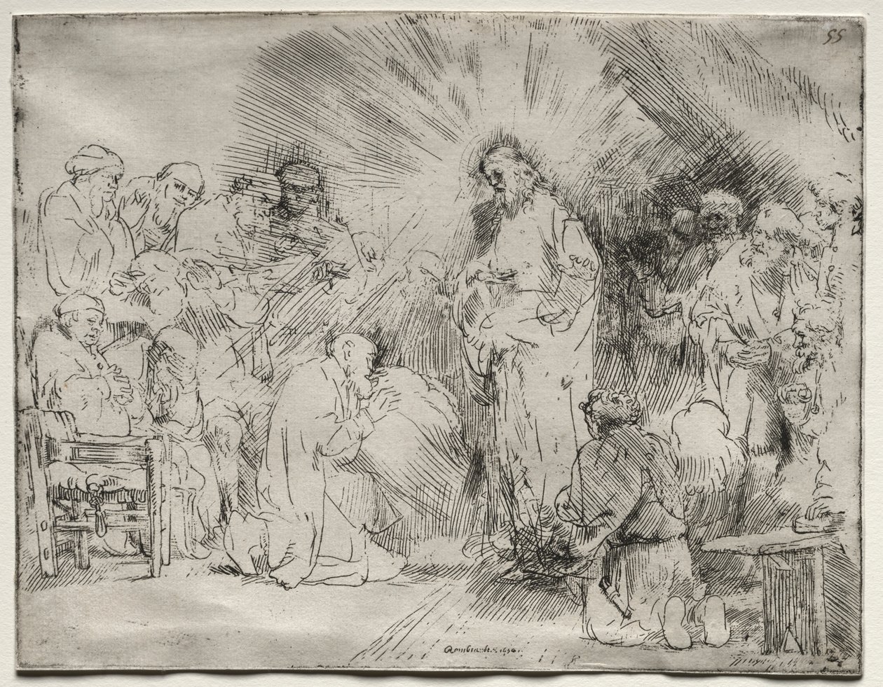 Cristo apareciendo a los apóstoles de Rembrandt van Rijn