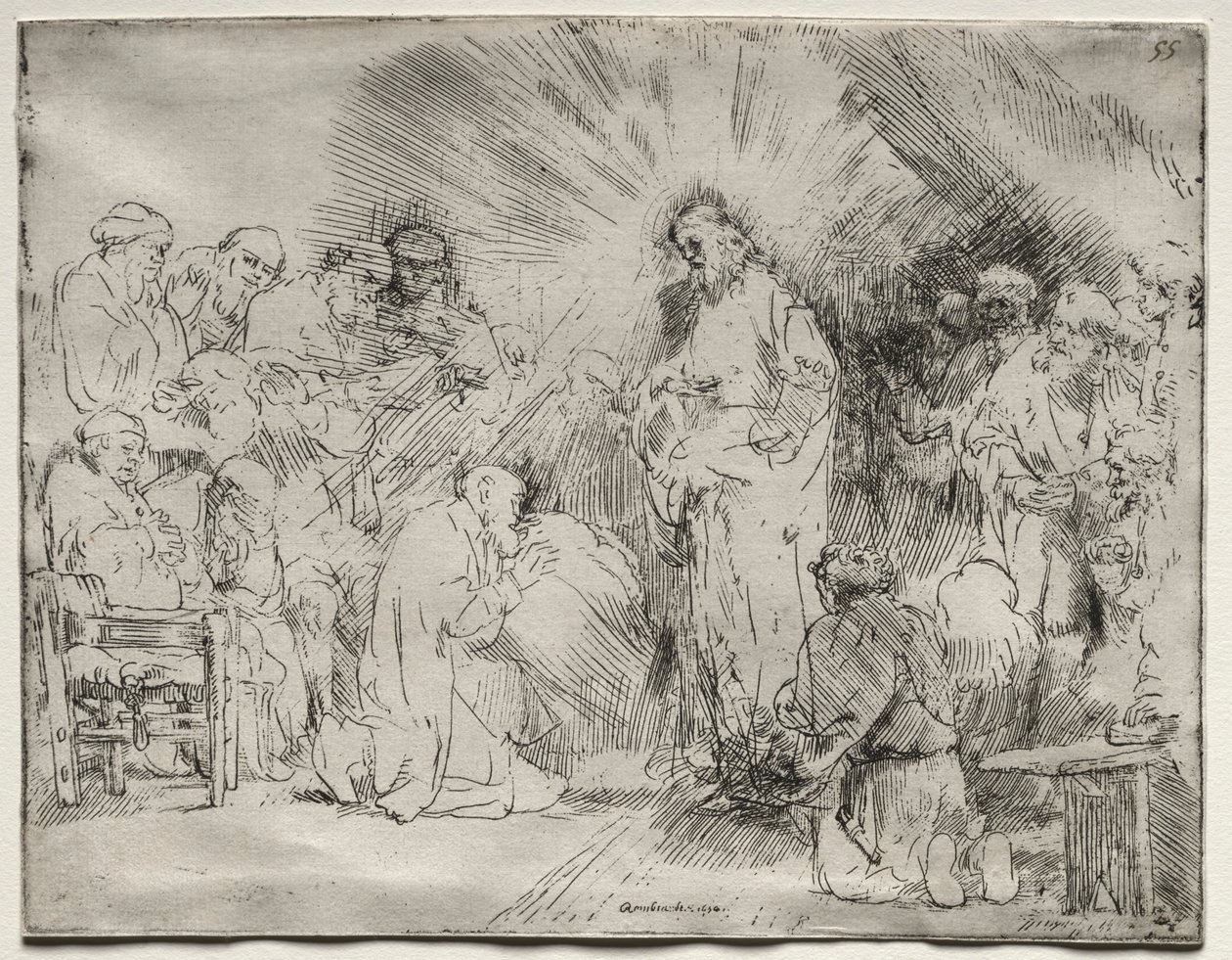 Cristo apareciendo a los apóstoles, 1656 de Rembrandt van Rijn