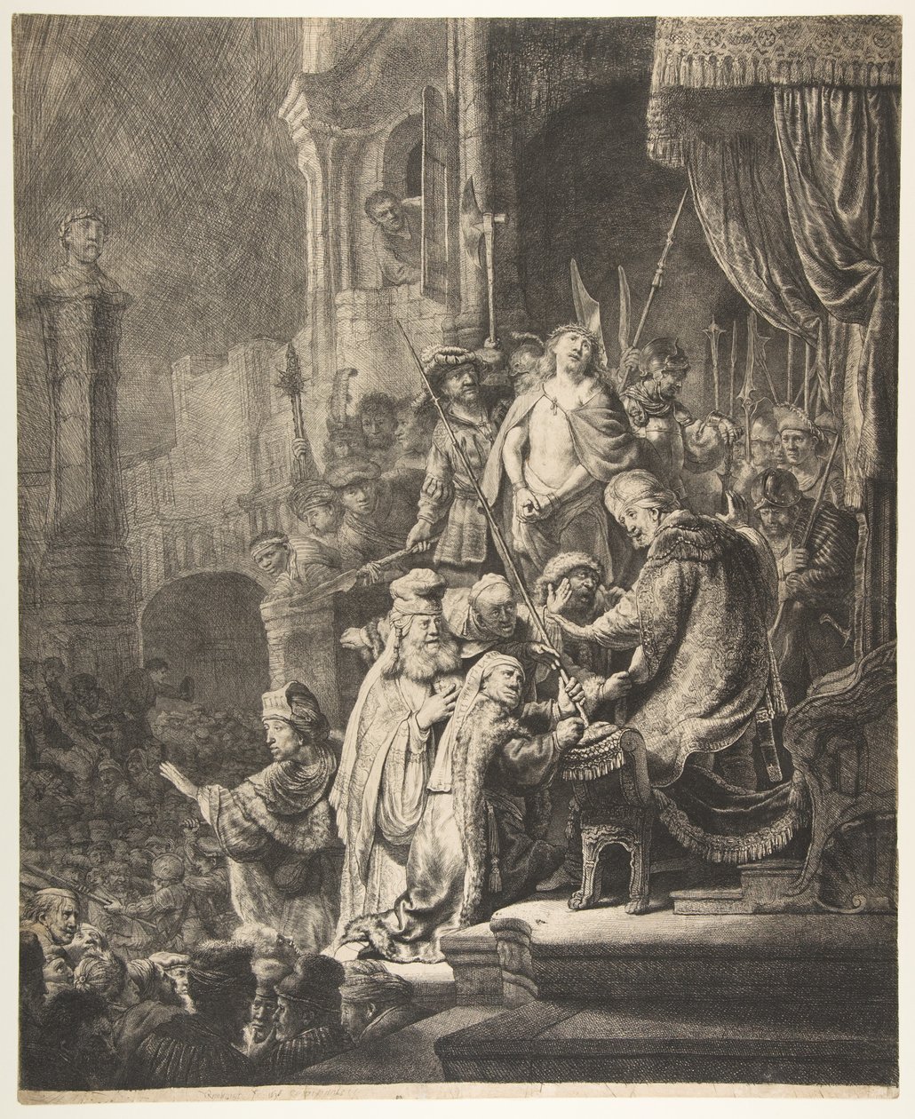 Cristo ante Pilato: la gran placa, 1636 de Rembrandt van Rijn