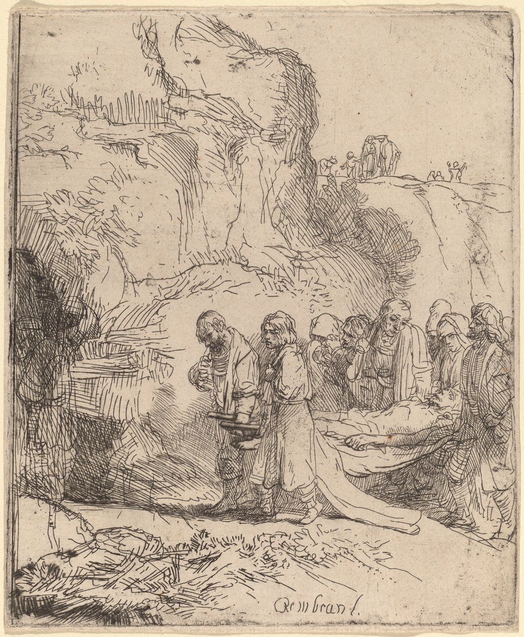 Cristo llevado al sepulcro de Rembrandt van Rijn