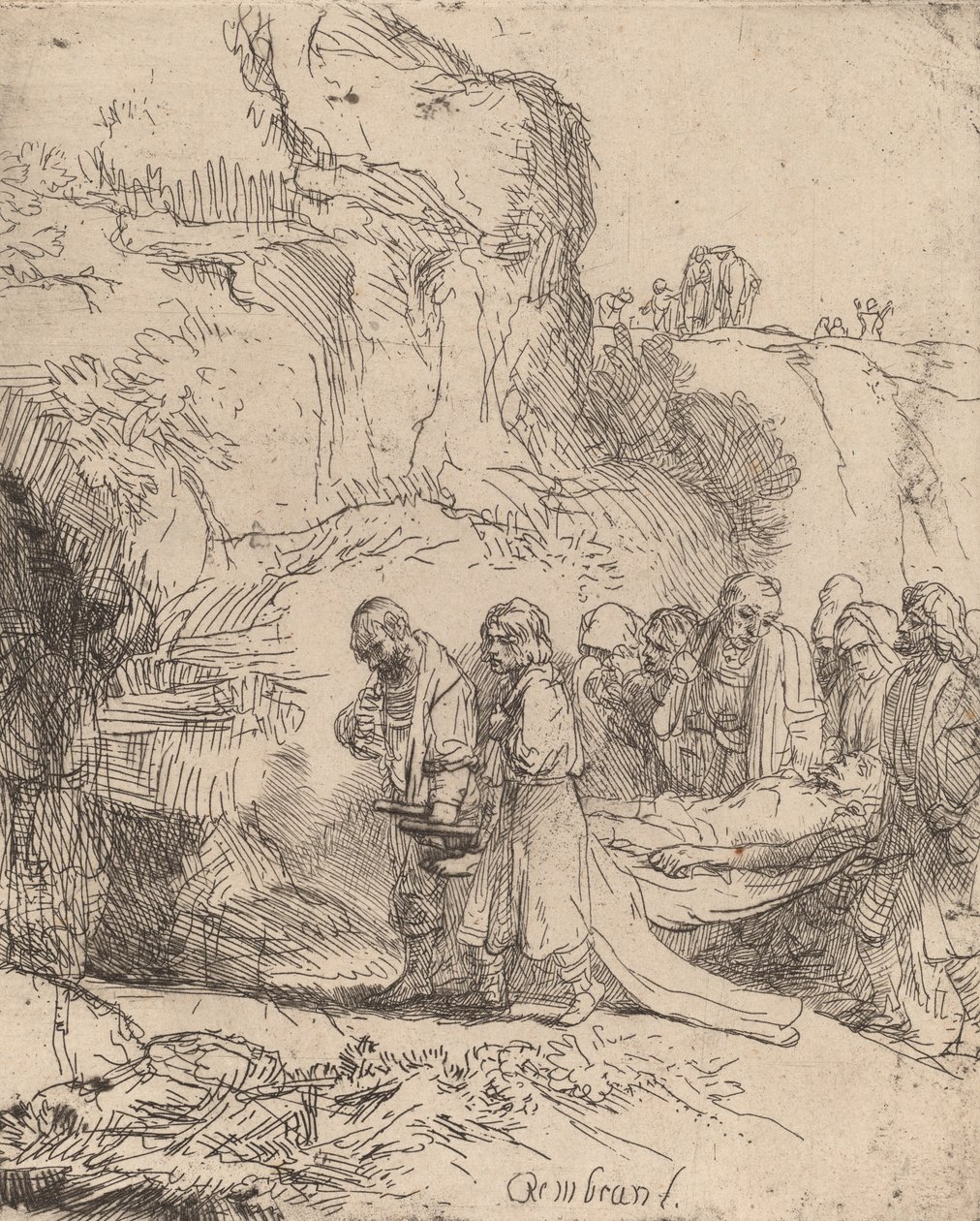 Cristo llevado al sepulcro de Rembrandt van Rijn