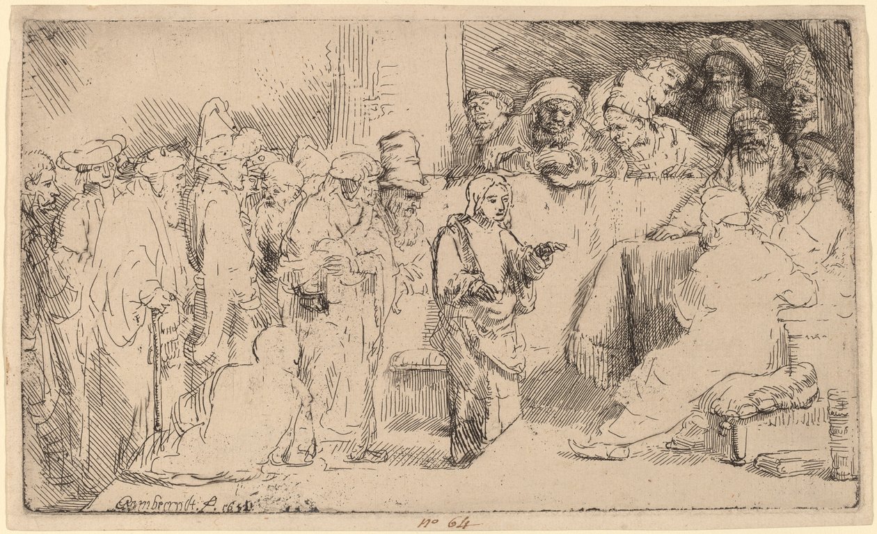 Cristo Disputando con los Doctores: un Boceto de Rembrandt van Rijn
