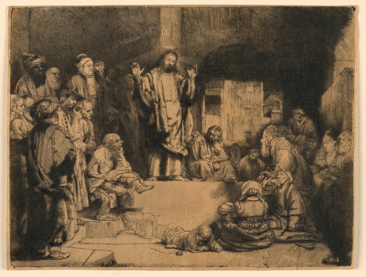 Cristo Predicando ("La Pequeña Tumba") de Rembrandt van Rijn
