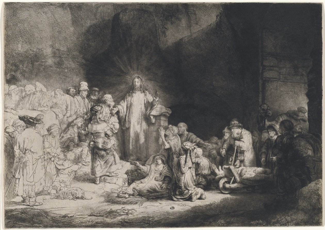 Cristo predicando (La estampa de los cien florines) de Rembrandt van Rijn