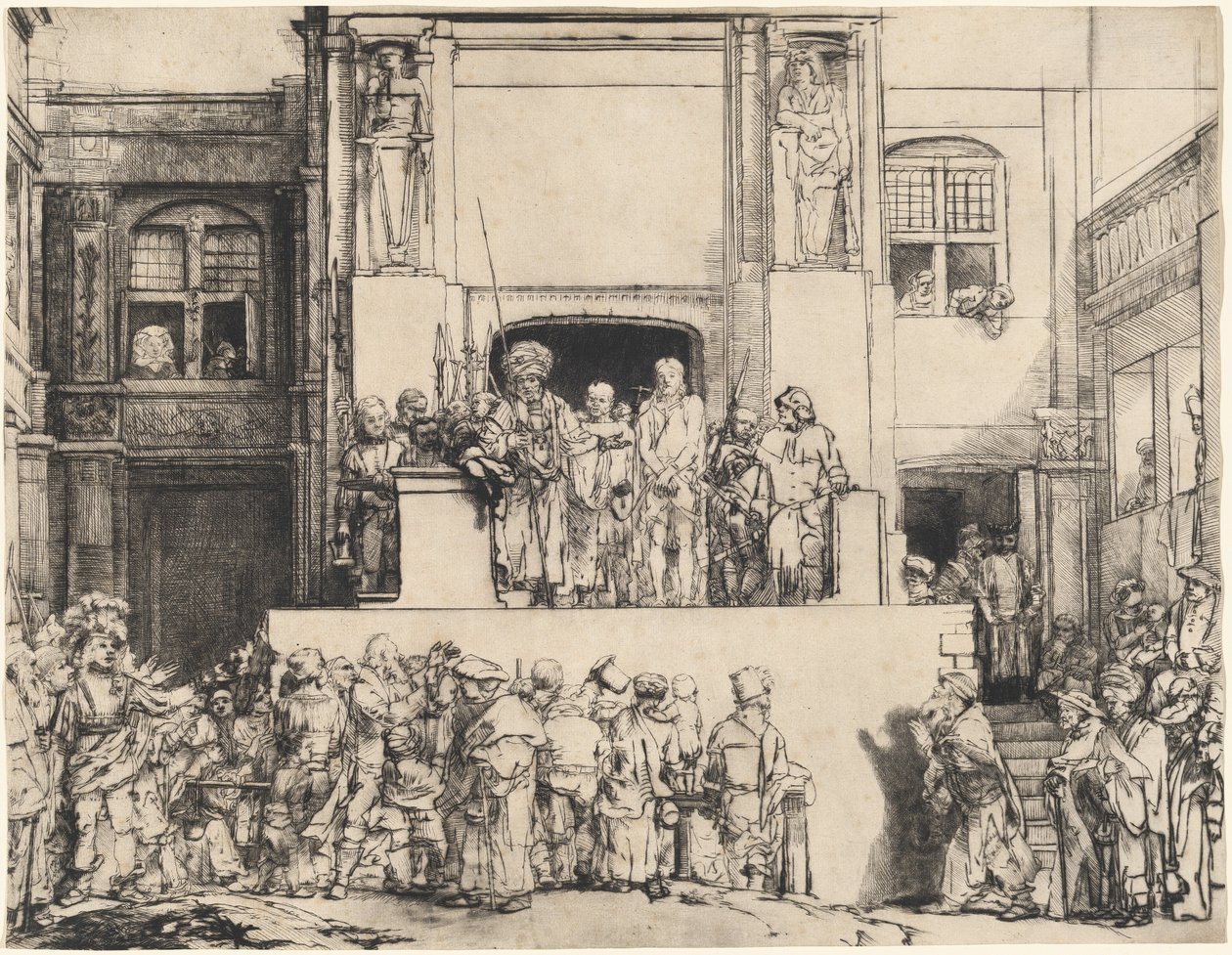 Cristo Presentado al Pueblo: Placa Oblonga de Rembrandt van Rijn
