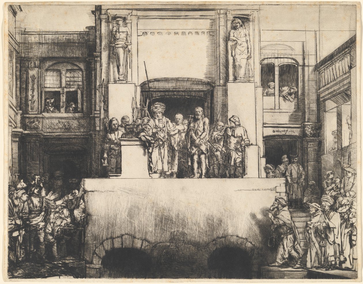Cristo presentado al pueblo: placa oblonga de Rembrandt van Rijn