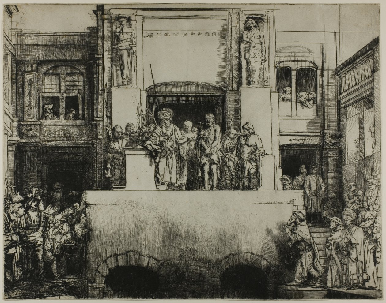 Cristo presentado al pueblo: Placa oblonga de Rembrandt van Rijn