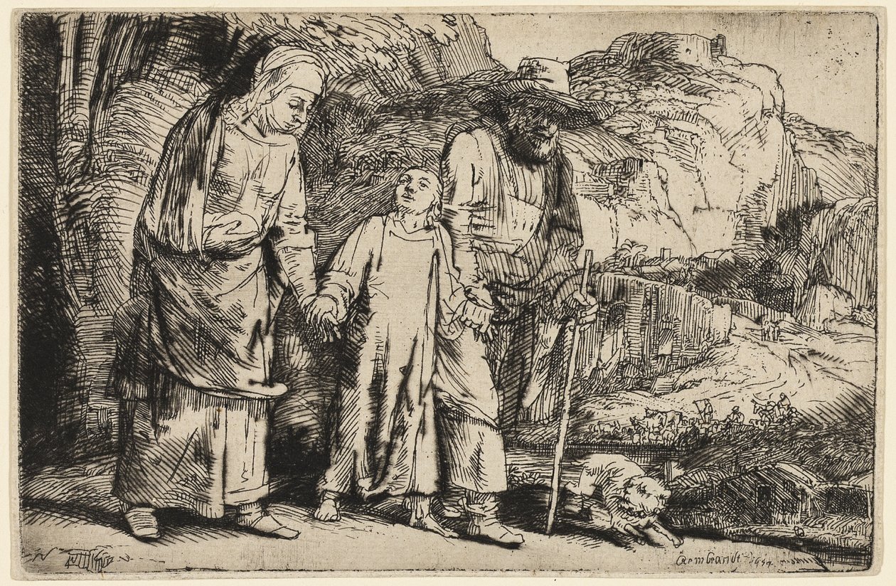 Cristo regresando del templo con sus padres de Rembrandt van Rijn