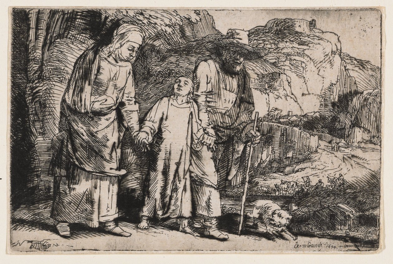 Cristo regresando del templo con sus padres de Rembrandt van Rijn