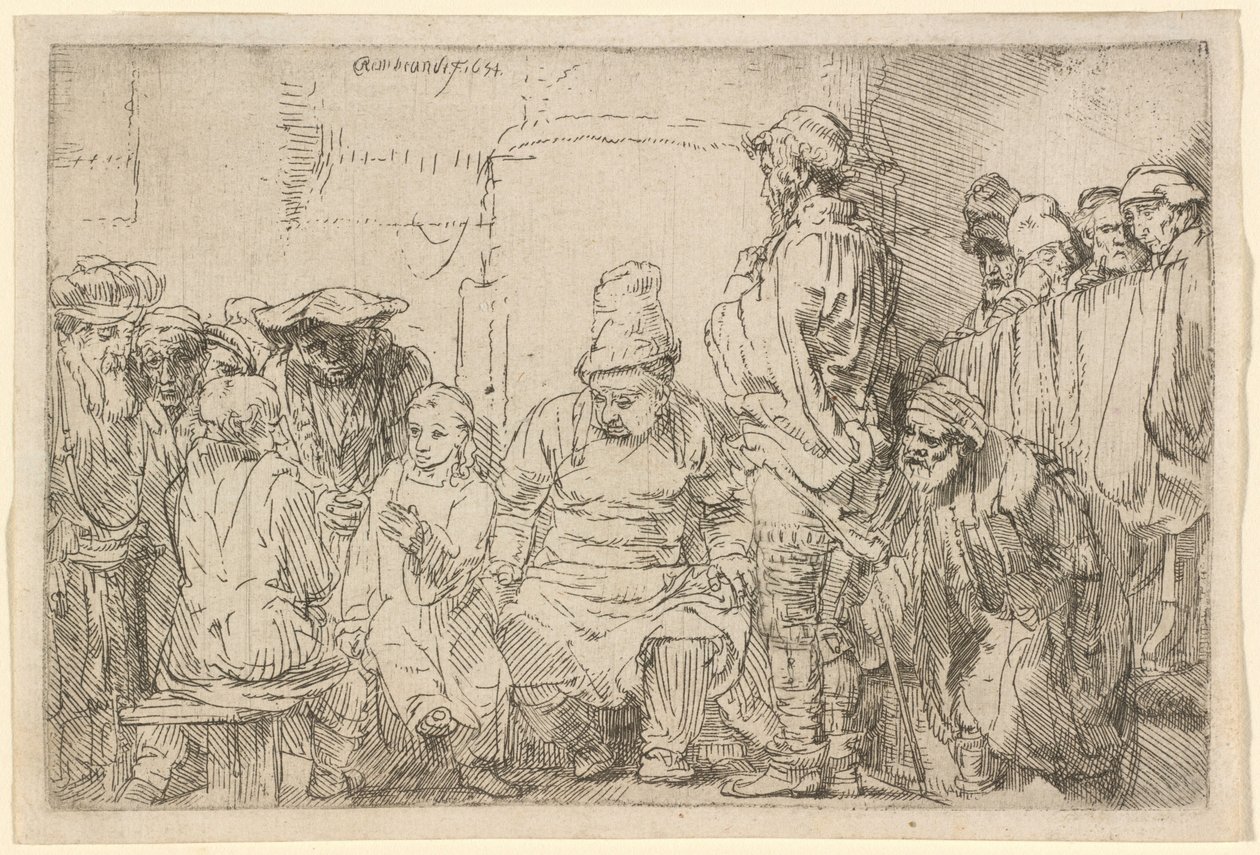 Cristo sentado discutiendo con los doctores de Rembrandt van Rijn