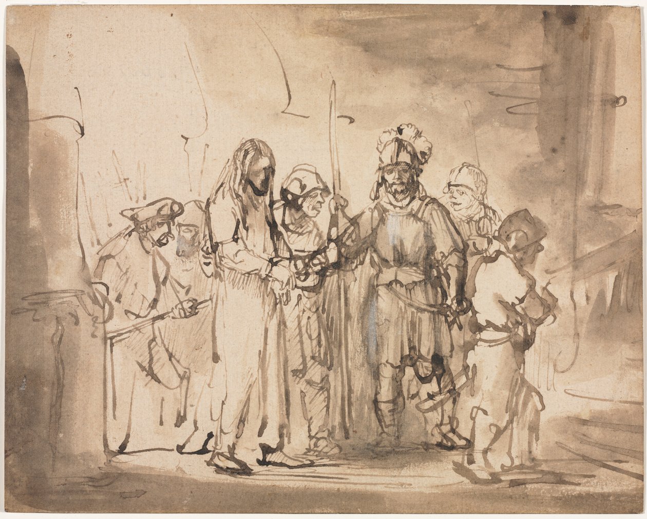 Cristo Ante Caifás de Rembrandt van Rijn