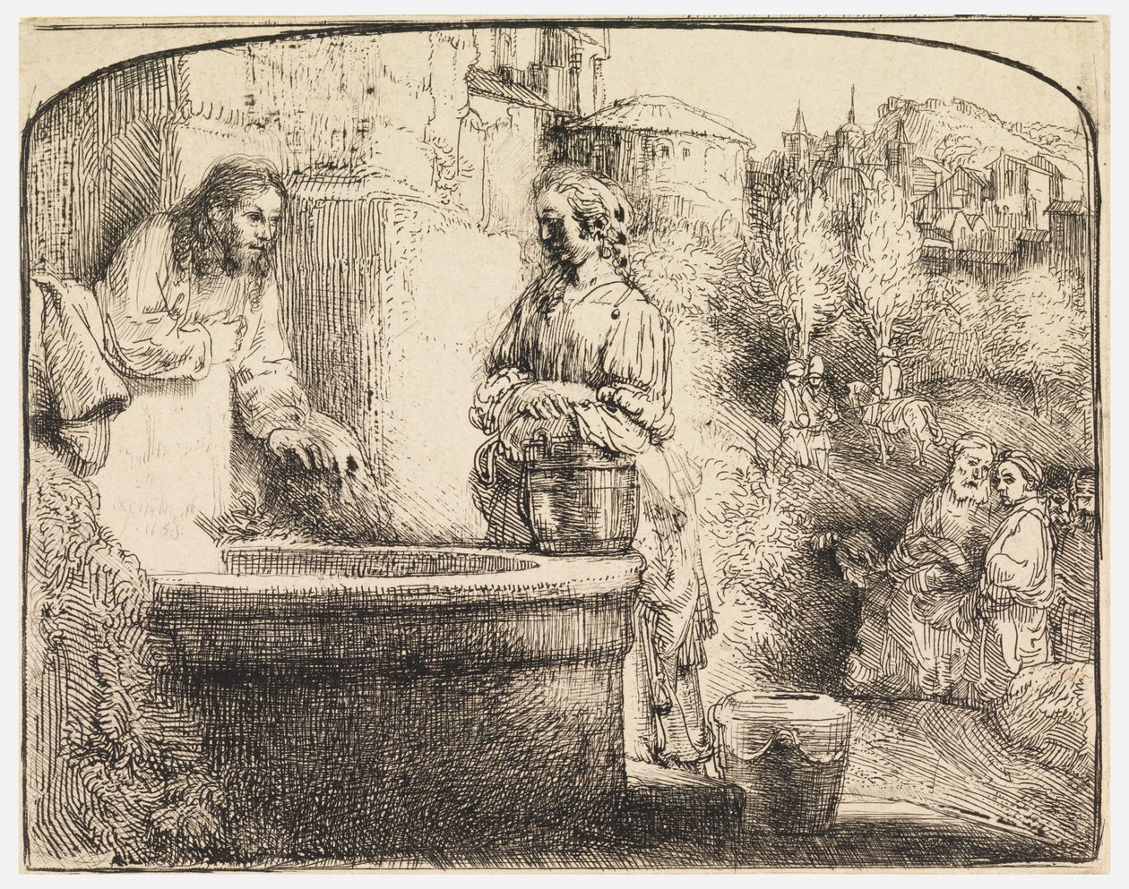 Cristo y la Mujer de Samaria de Rembrandt van Rijn