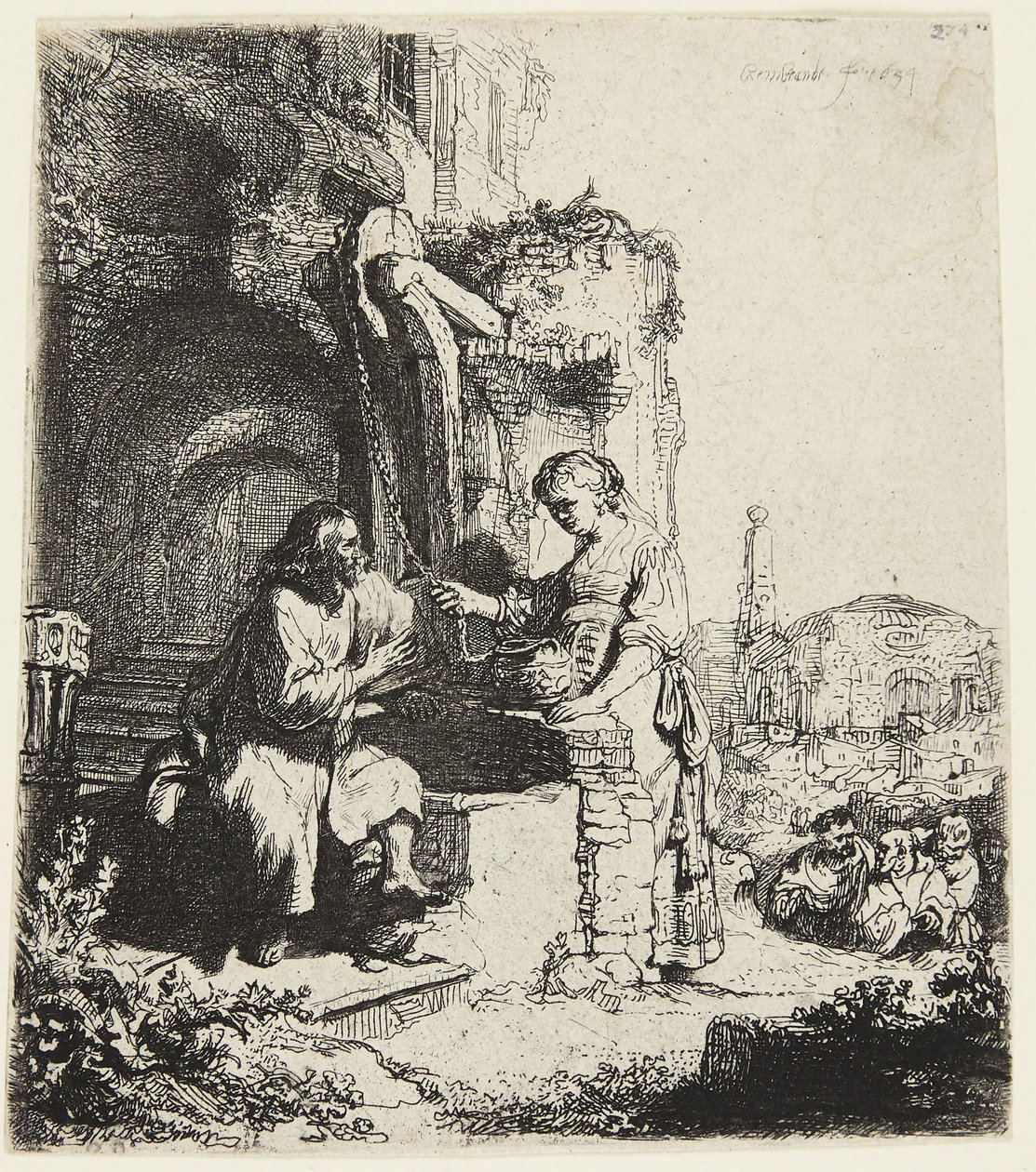 Cristo y la mujer de Samaria de Rembrandt van Rijn