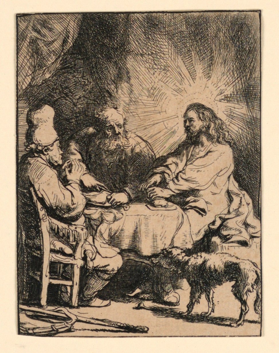 Cristo en Emaús: La placa más pequeña de Rembrandt van Rijn