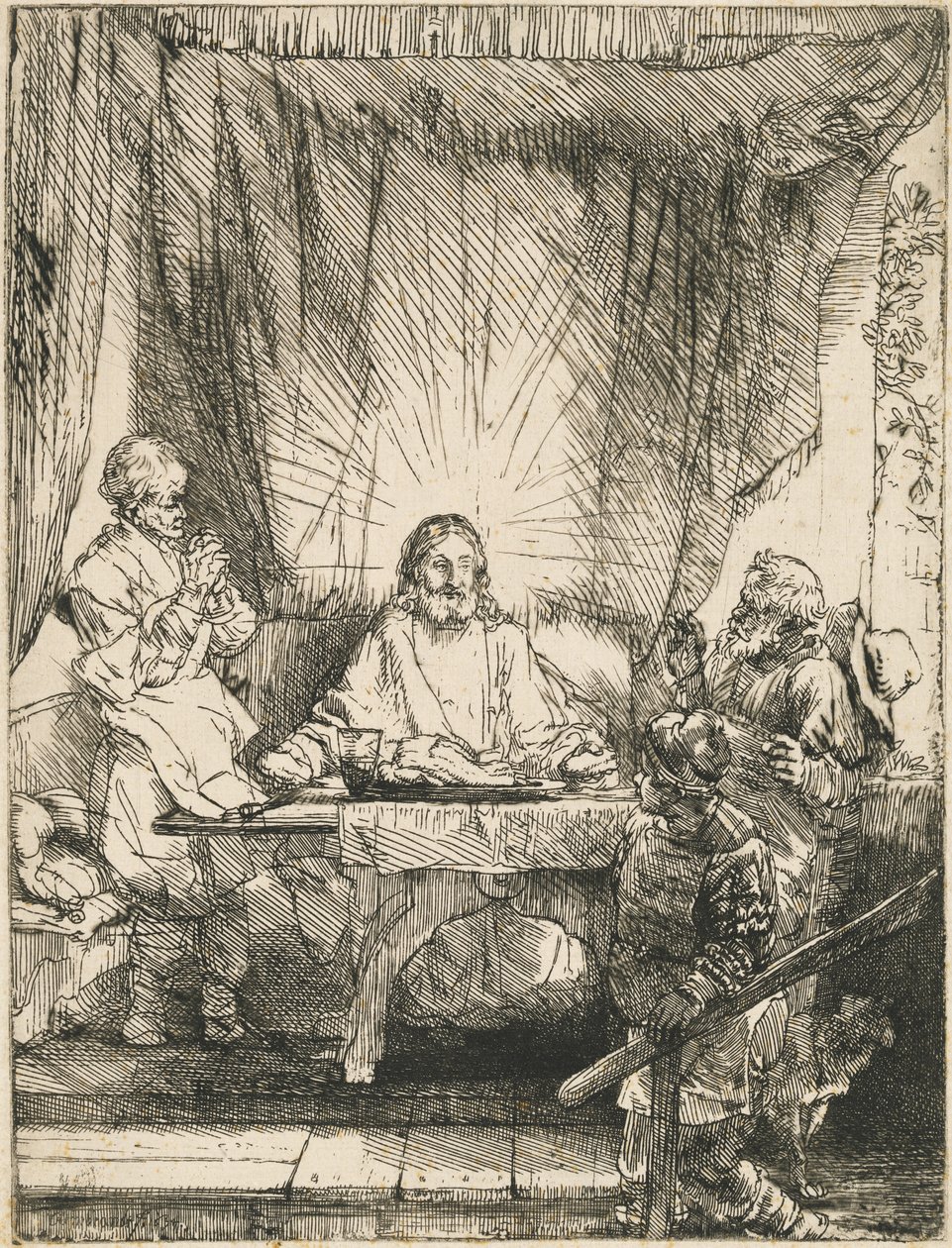 Cristo en Emaús: la Placa Mayor de Rembrandt van Rijn