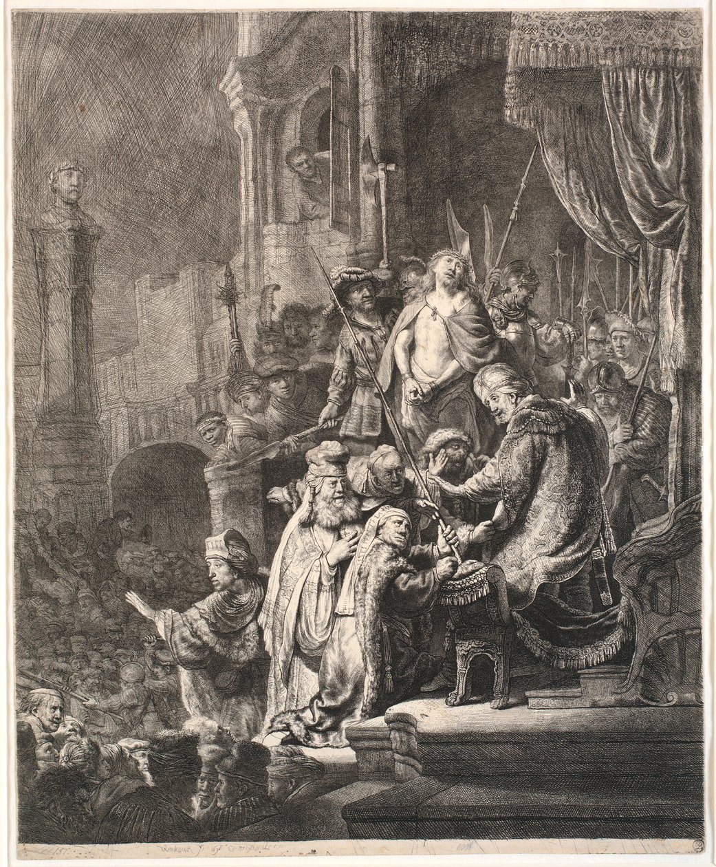 Jesús ante Pilato: gran placa de Rembrandt van Rijn