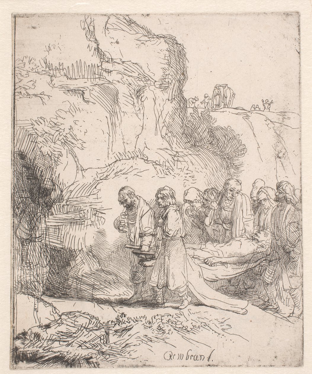 Cristo fue llevado al sepulcro de Rembrandt van Rijn