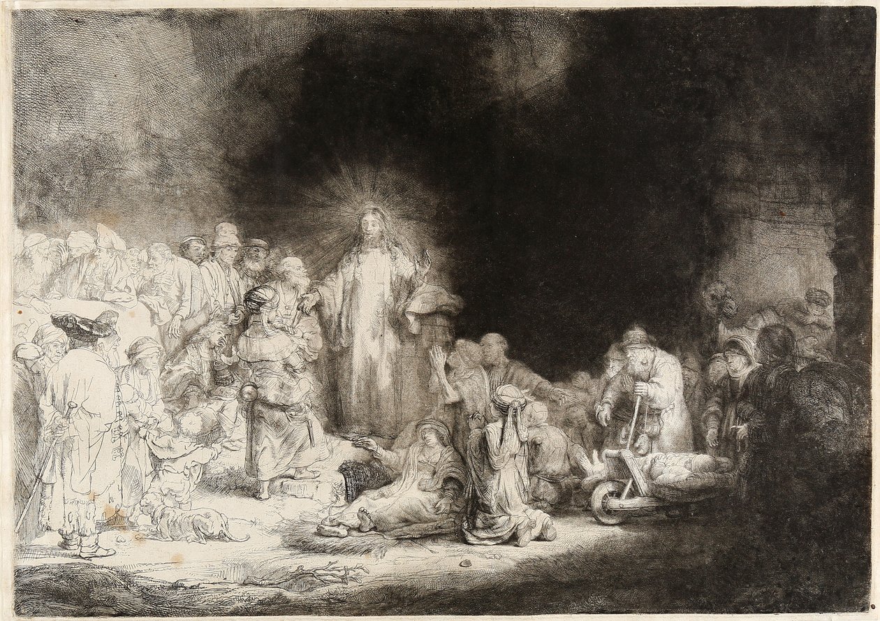 Cristo sanando a los enfermos La impresión de los cien florines de Rembrandt van Rijn