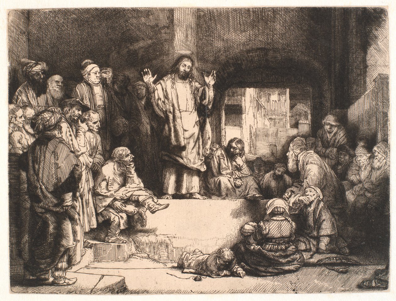 Cristo predicando ("La pequeña tumba") de Rembrandt van Rijn