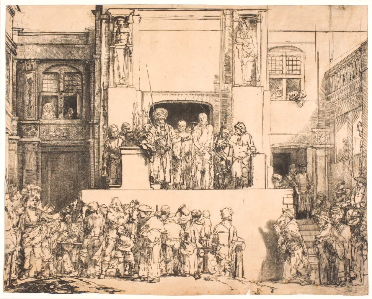 Cristo presentado al pueblo: placa grande oblonga de Rembrandt van Rijn