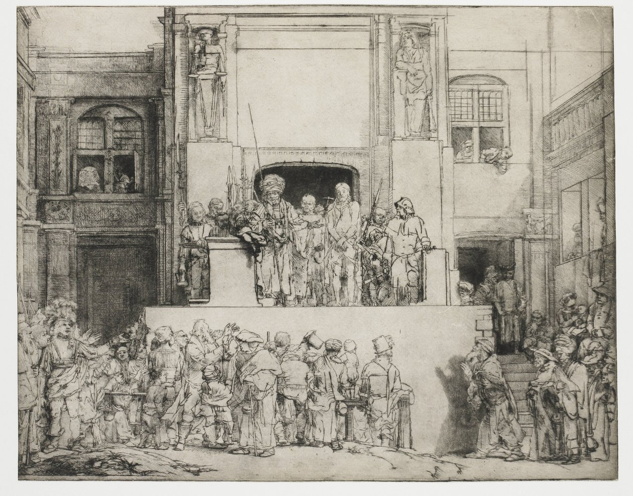 Cristo presentado al pueblo: plato rectangular de Rembrandt van Rijn