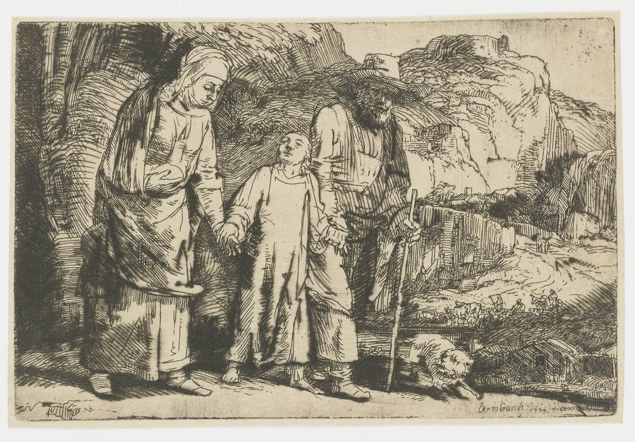 Cristo volviendo del templo con sus padres de Rembrandt van Rijn