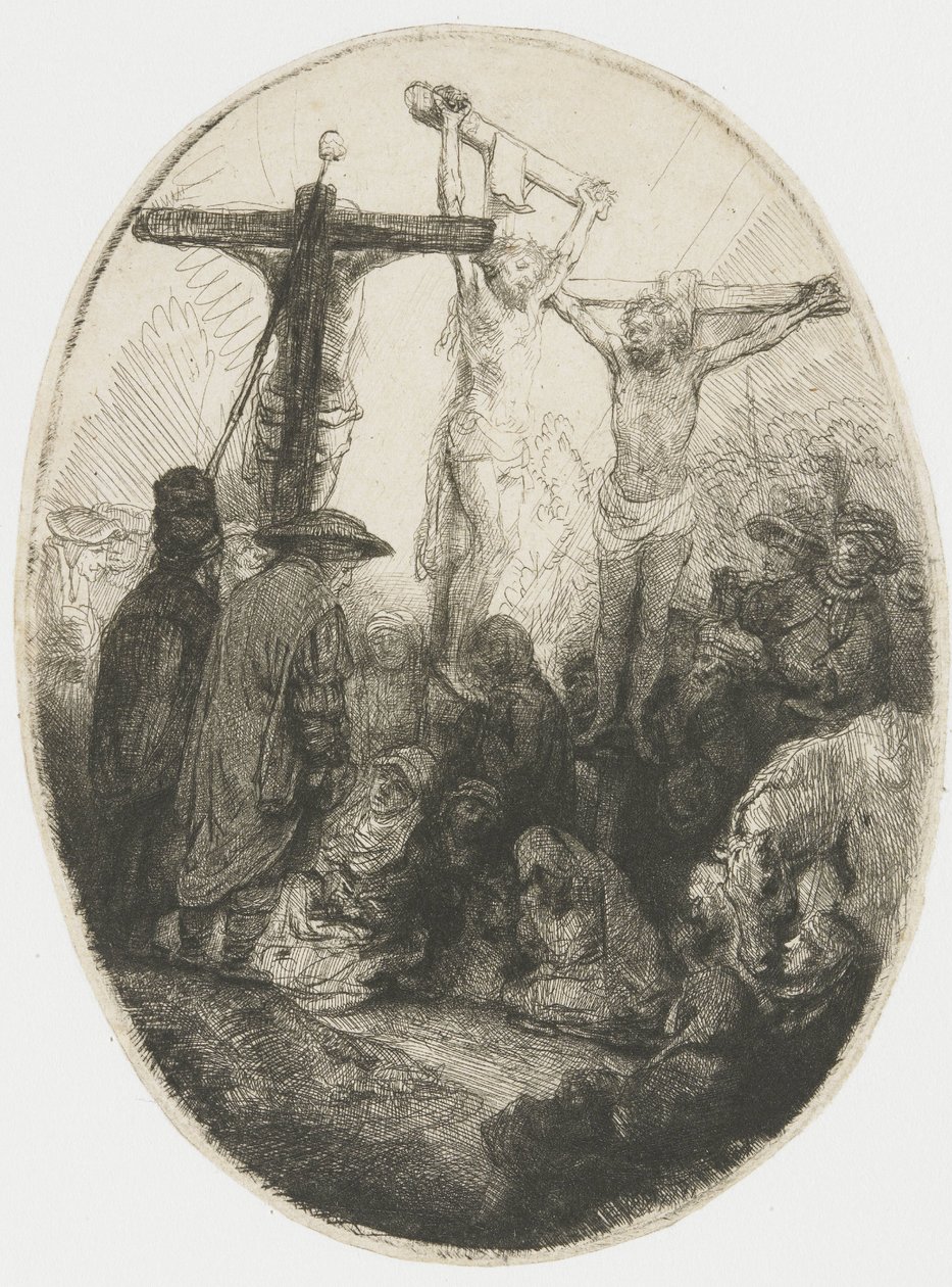 Cristo crucificado entre los dos ladrones de Rembrandt van Rijn