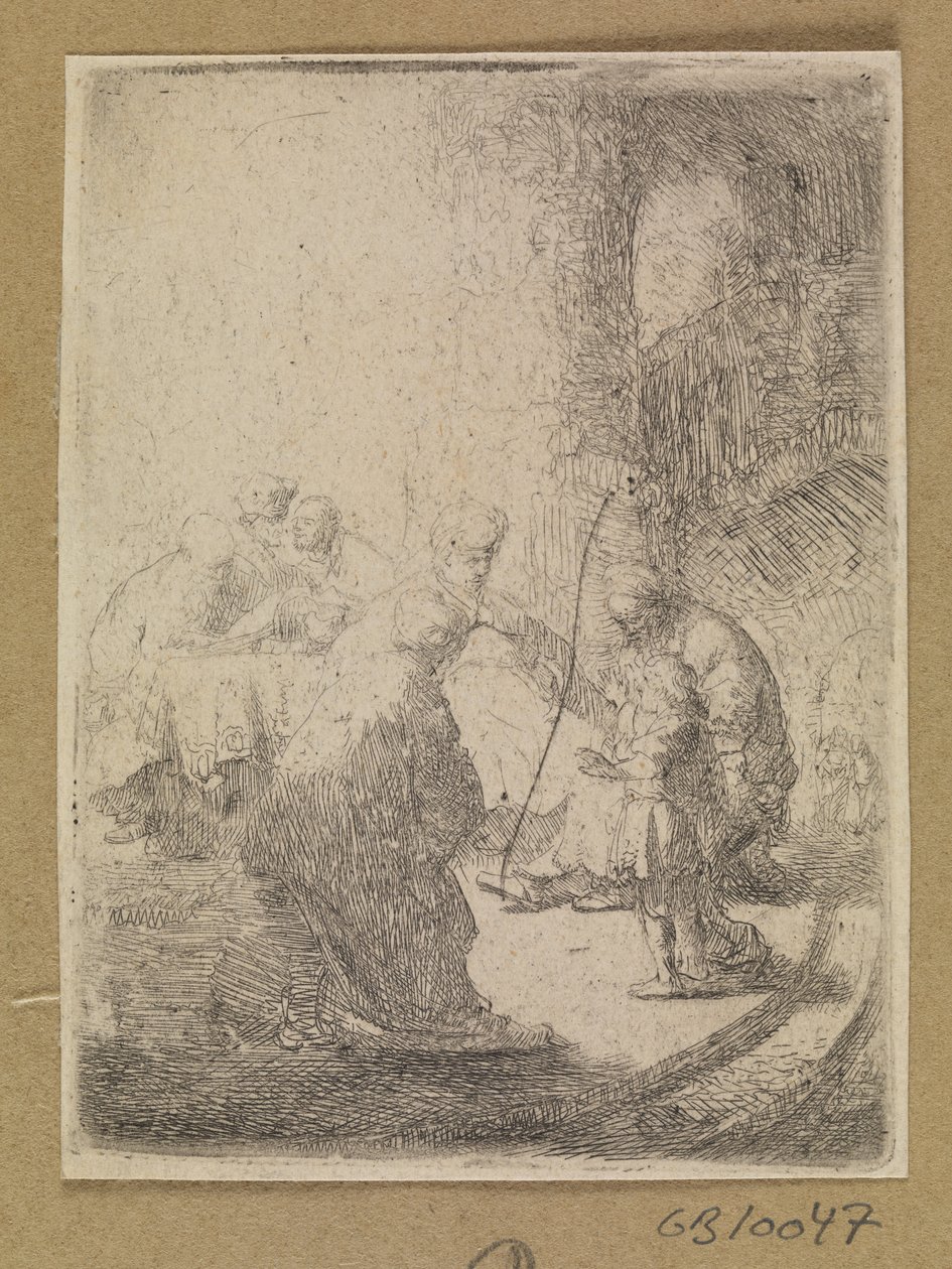 Cristo niño y los doctores. Pequeña placa de Rembrandt van Rijn