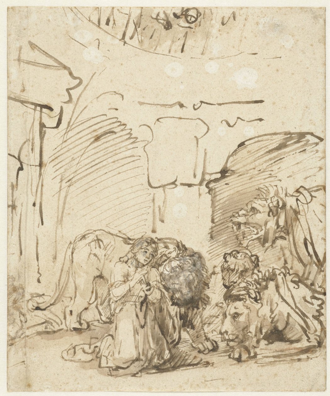Daniel en el foso de los leones de Rembrandt van Rijn
