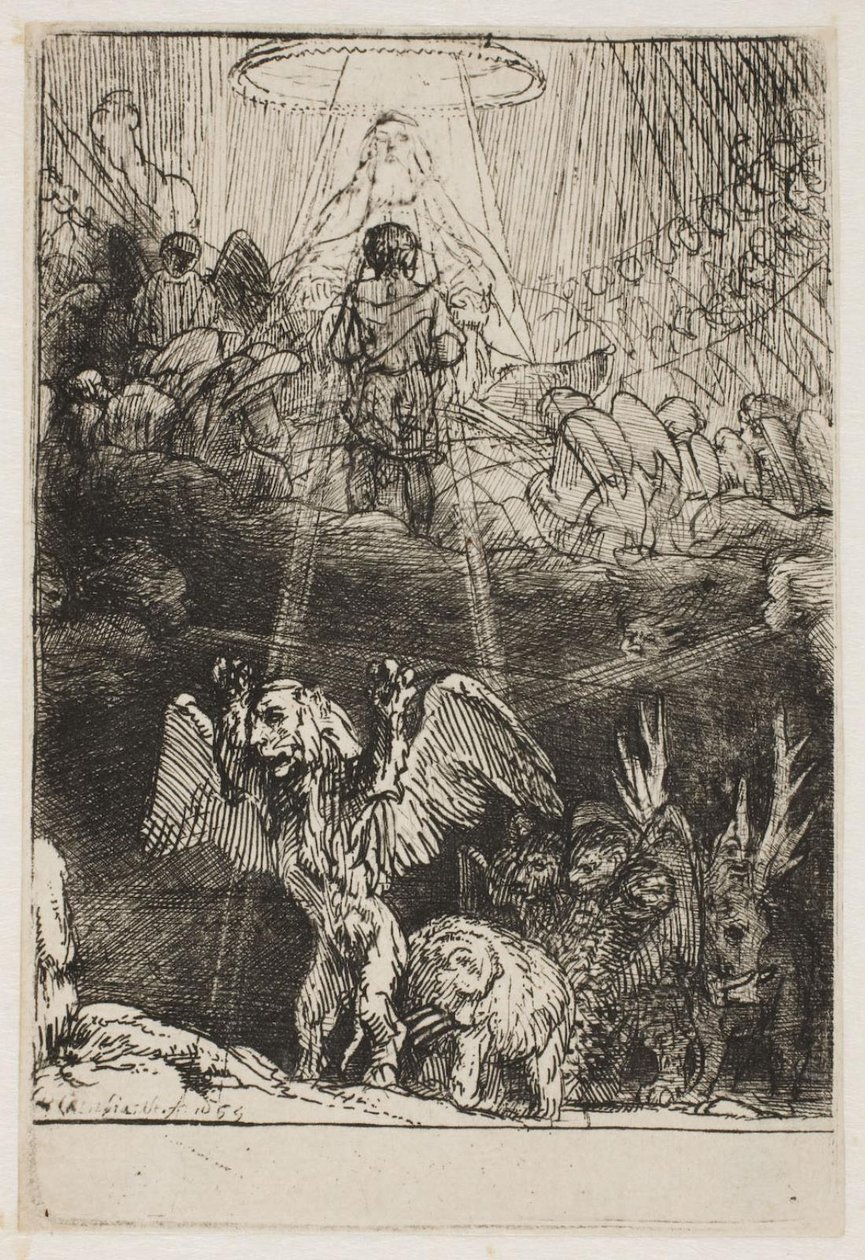 La visión de Daniel sobre las cuatro bestias de Rembrandt van Rijn