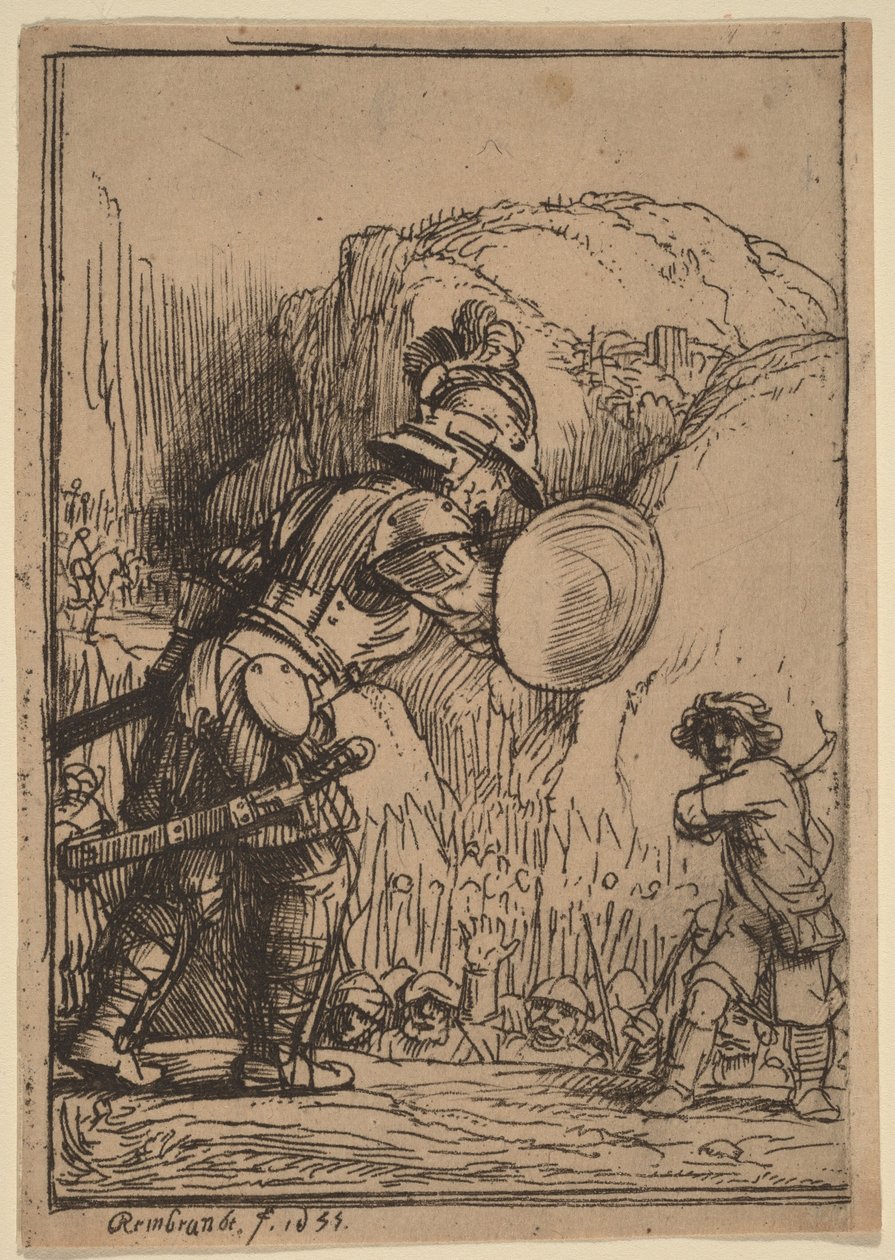 David y Goliat de Rembrandt van Rijn