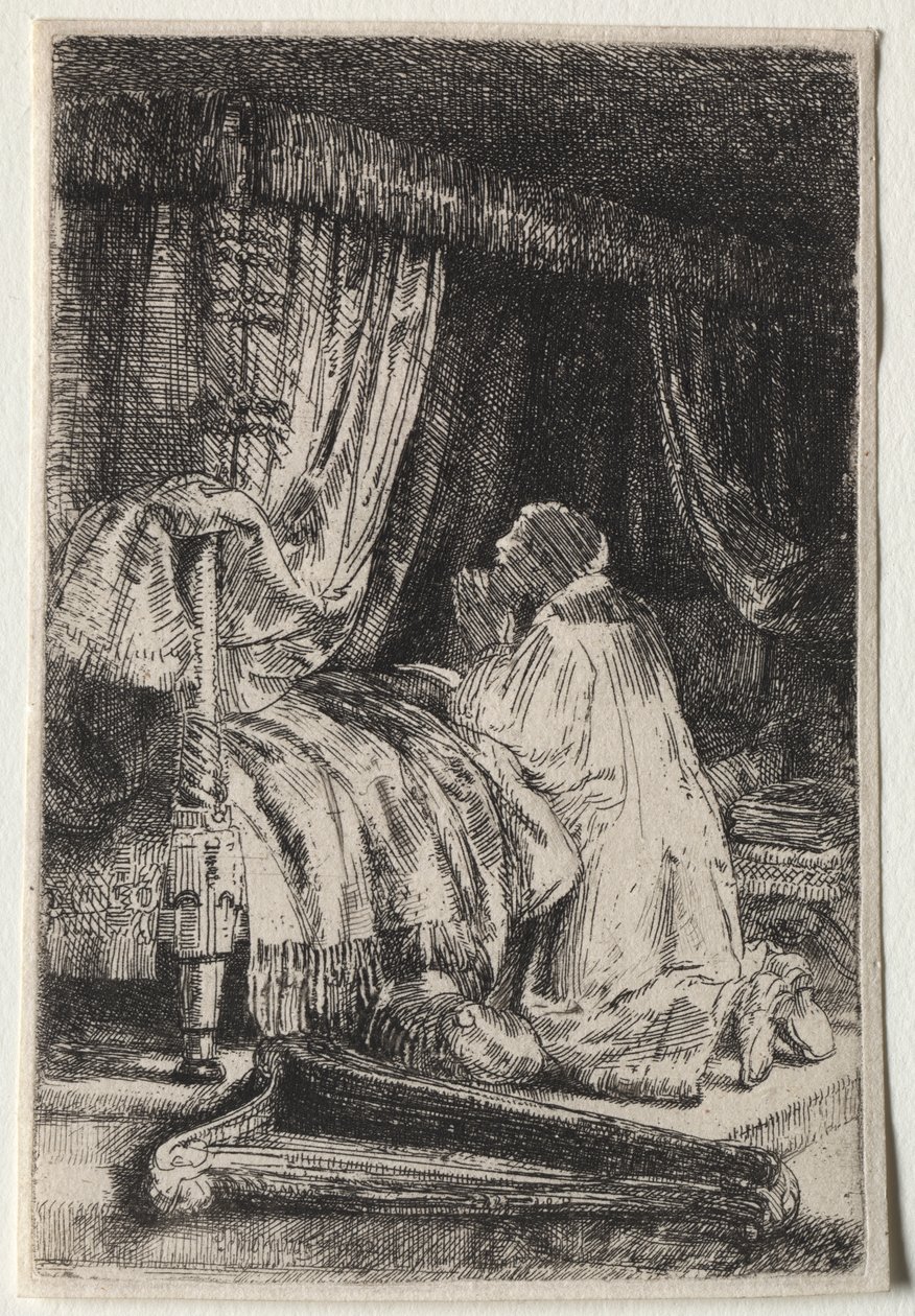 David in Prayer de Rembrandt van Rijn