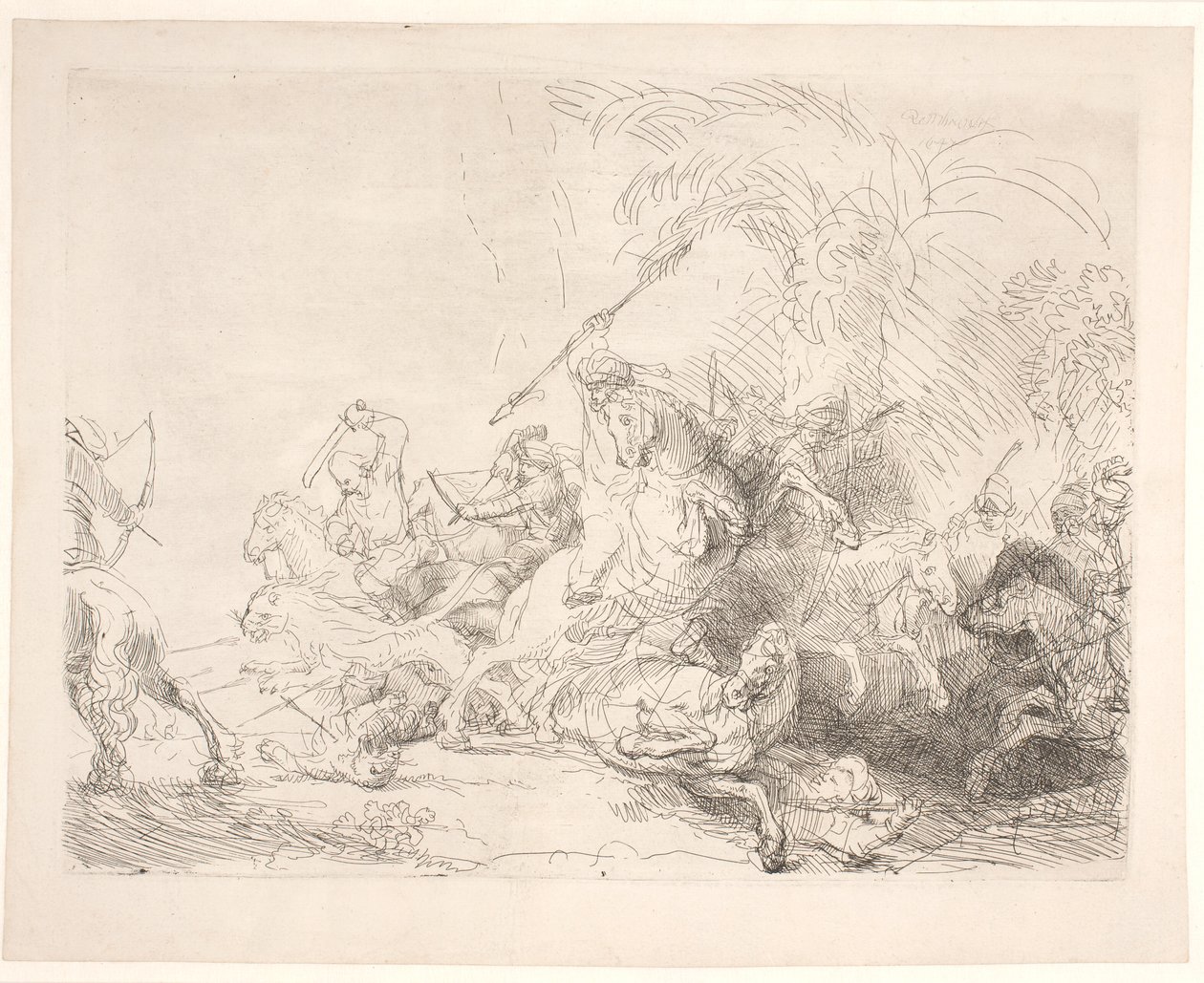 La gran caza del león de Rembrandt van Rijn