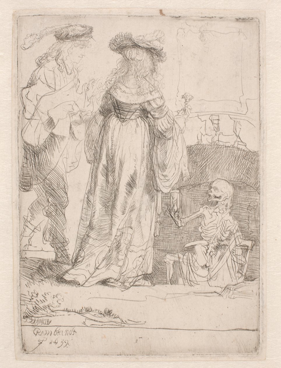 La joven pareja y la muerte de Rembrandt van Rijn