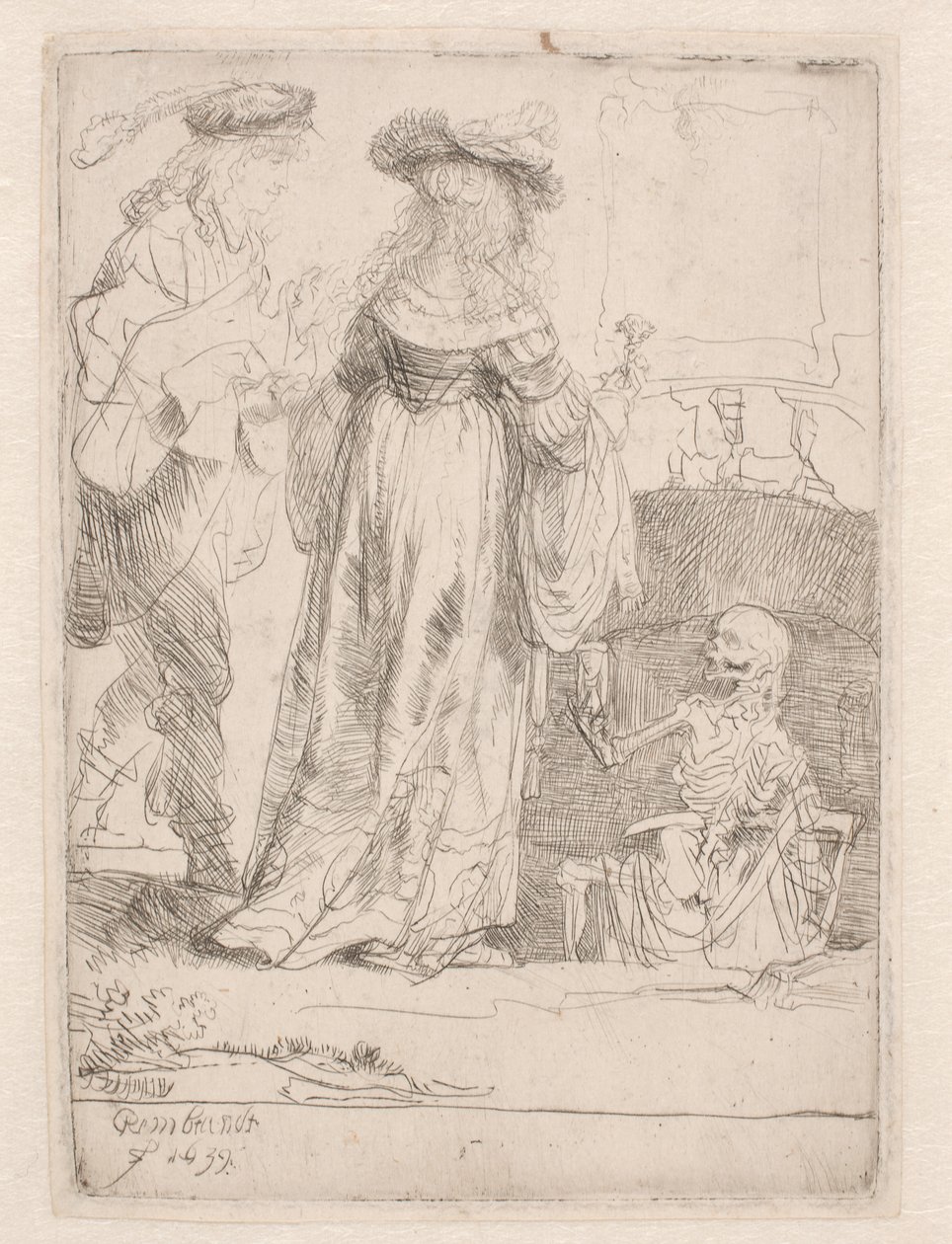La joven pareja y la muerte de Rembrandt van Rijn