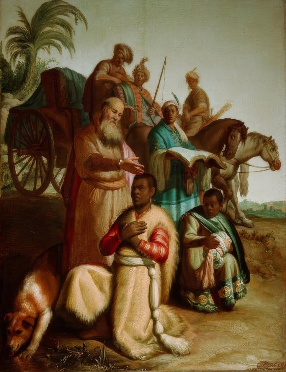 El bautismo del eunuco de Rembrandt van Rijn