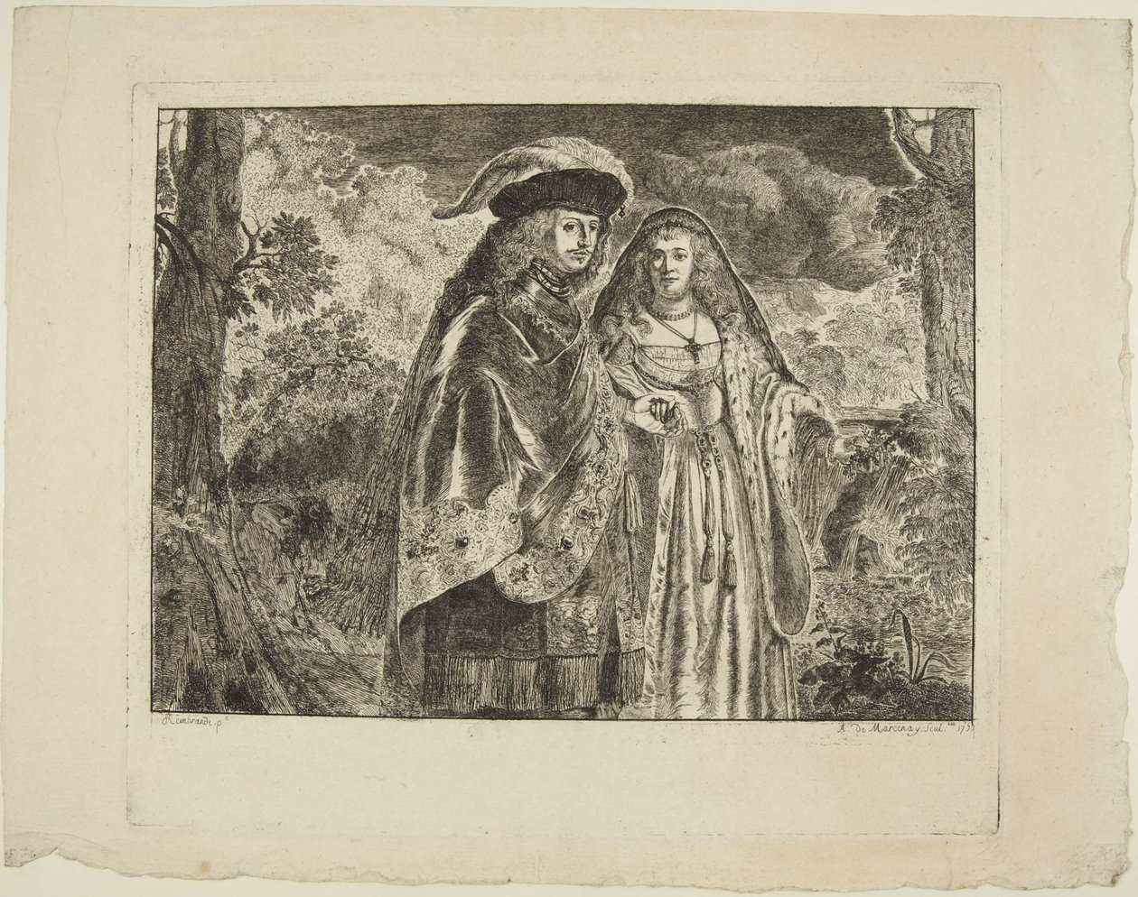 El hombre de la pluma blanca de Rembrandt van Rijn