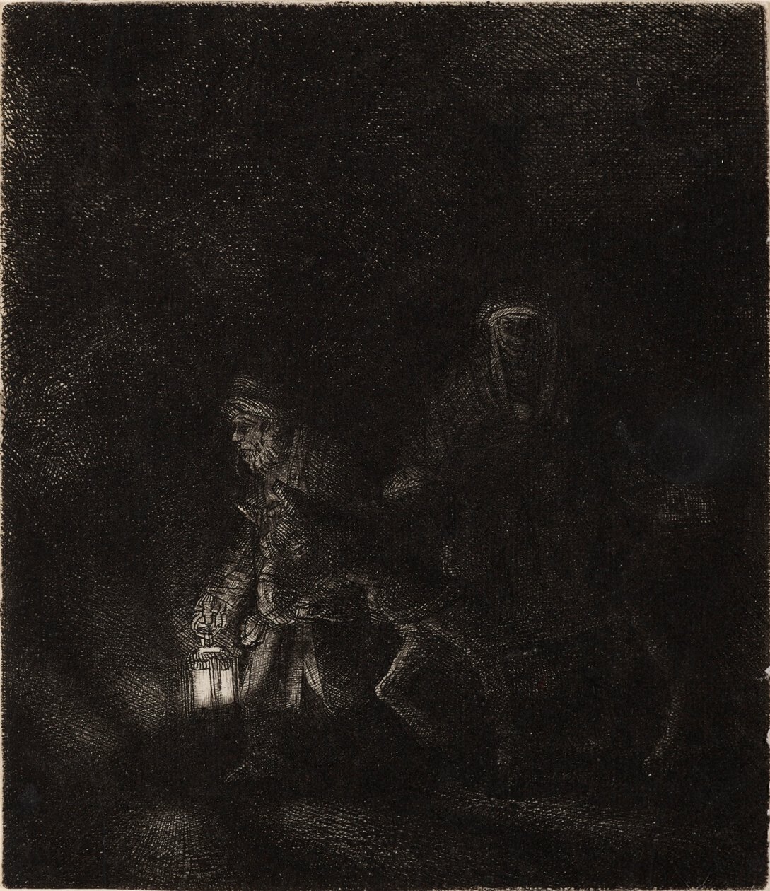 La huida a Egipto: una pieza nocturna de Rembrandt van Rijn