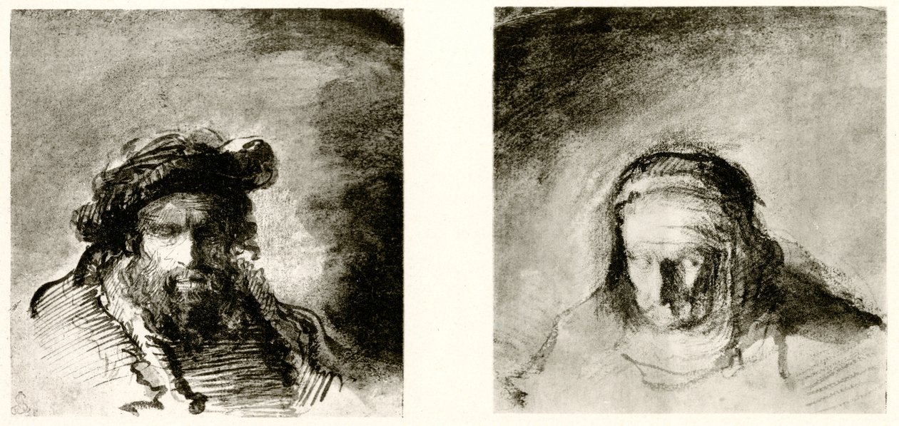 Estudios de cabezas de Rembrandt van Rijn