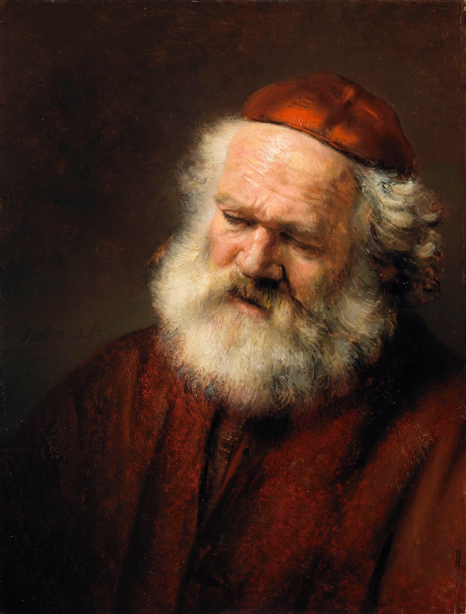 Cabeza de un anciano de Rembrandt van Rijn