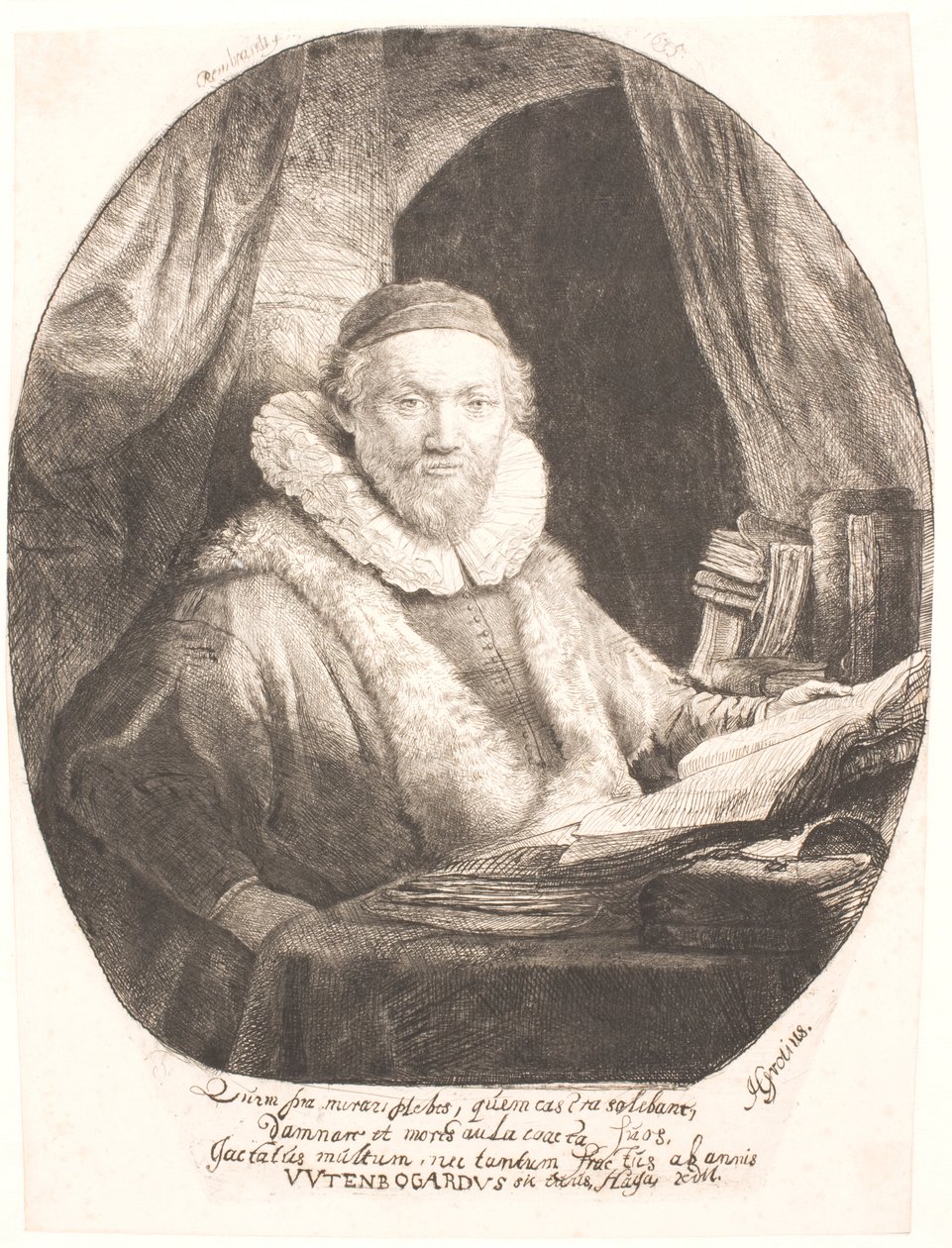 Jan Uytenbogaert, predicador de la secta de los remonstrantes arminianos de Rembrandt van Rijn