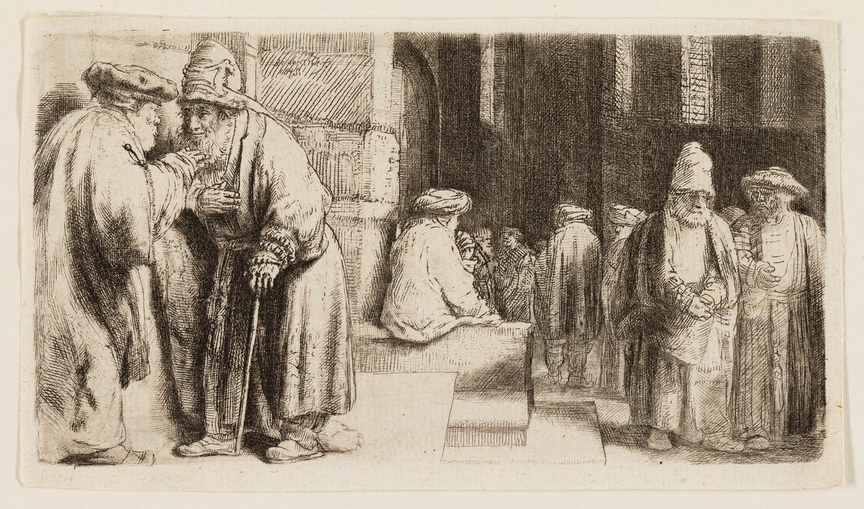 Judíos en la sinagoga de Rembrandt van Rijn