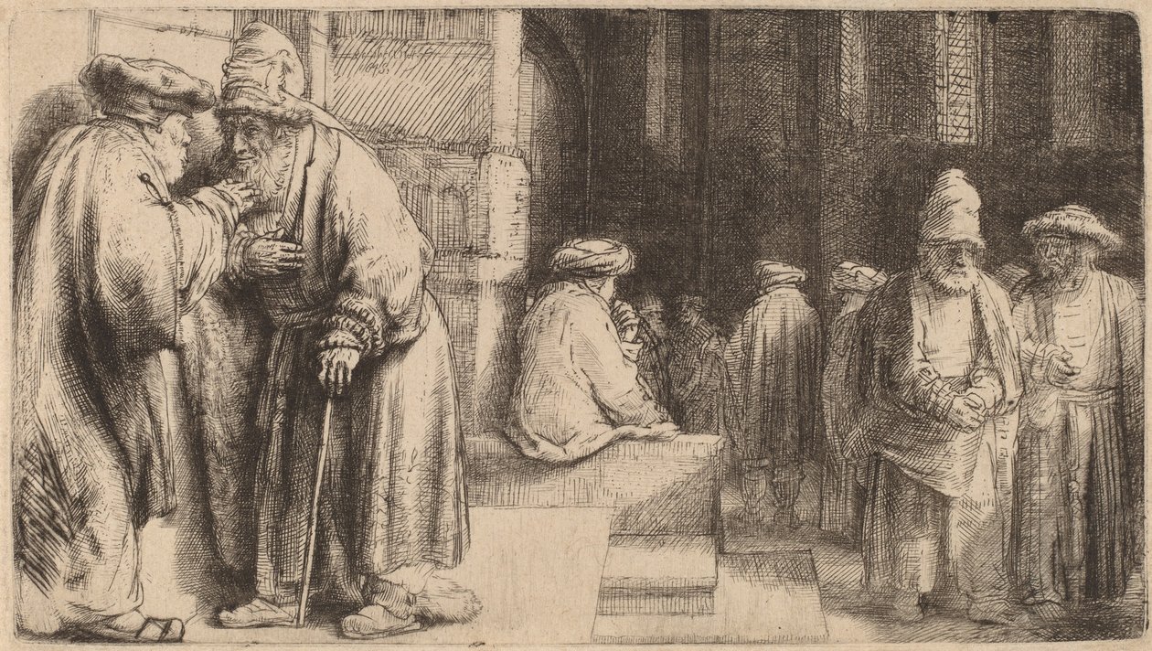 Judíos en la Sinagoga, 1648 de Rembrandt van Rijn