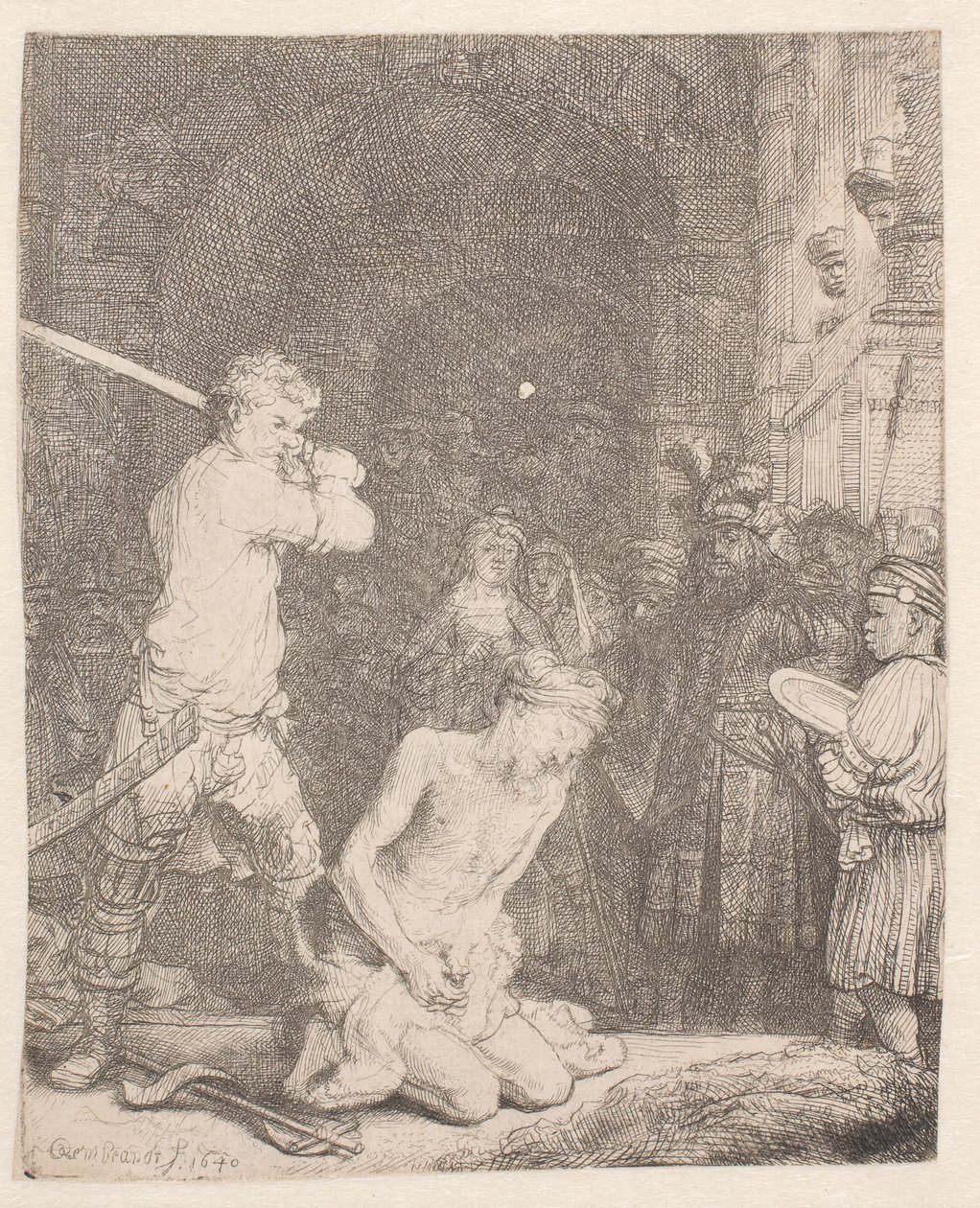 La decapitación de San Juan Bautista de Rembrandt van Rijn