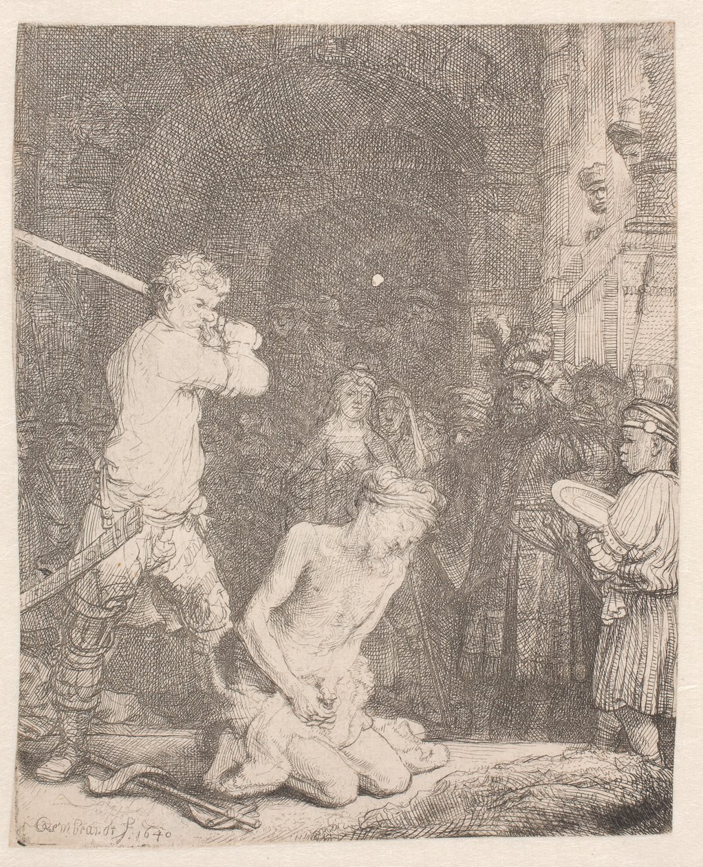 La decapitación de San Juan Bautista de Rembrandt van Rijn