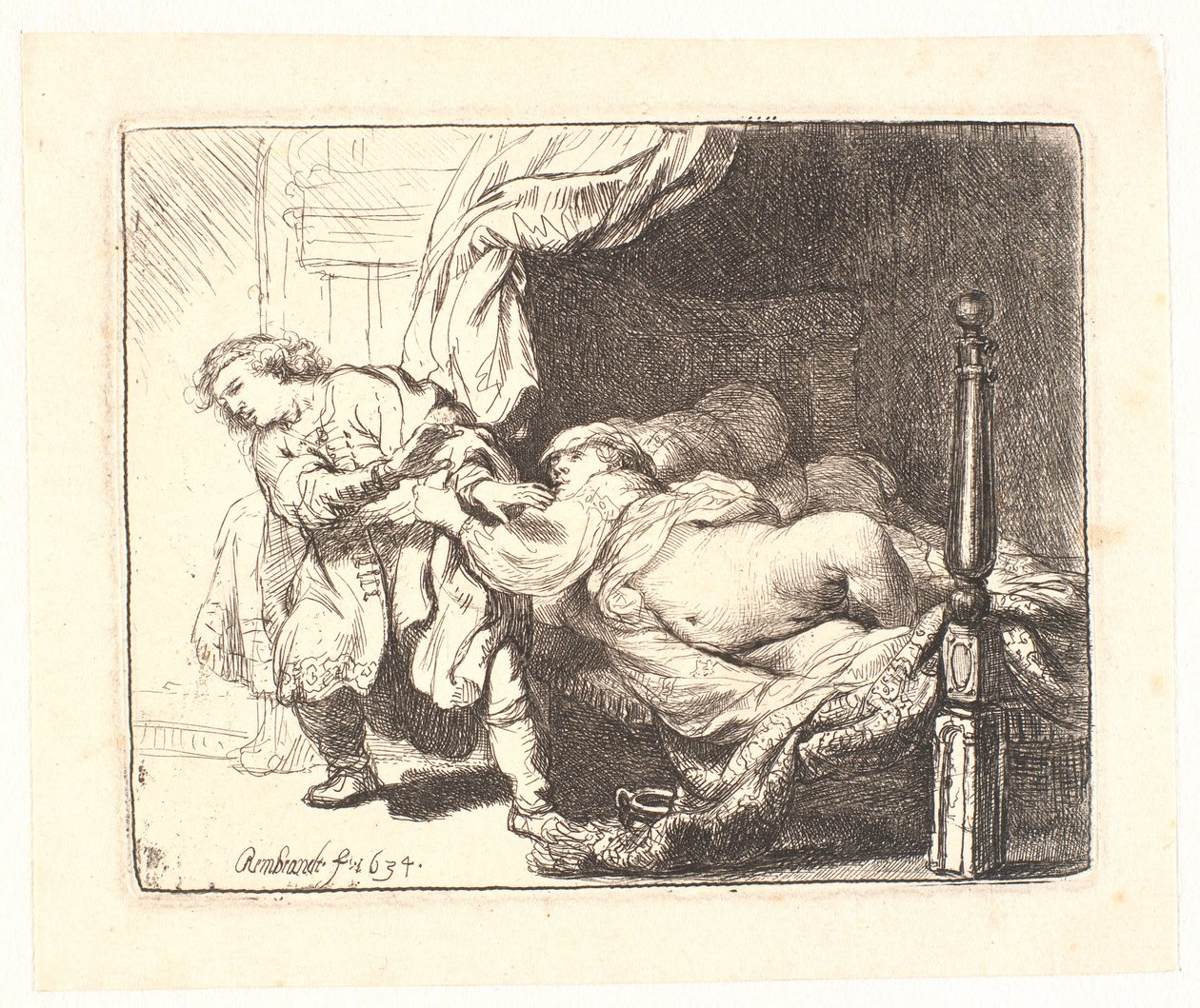 José y la esposa de Potifar de Rembrandt van Rijn