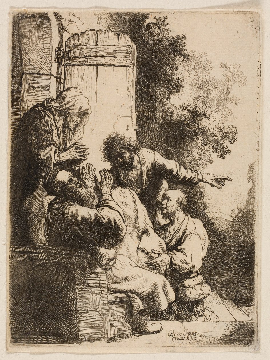 El abrigo de José llevado a Jacob de Rembrandt van Rijn