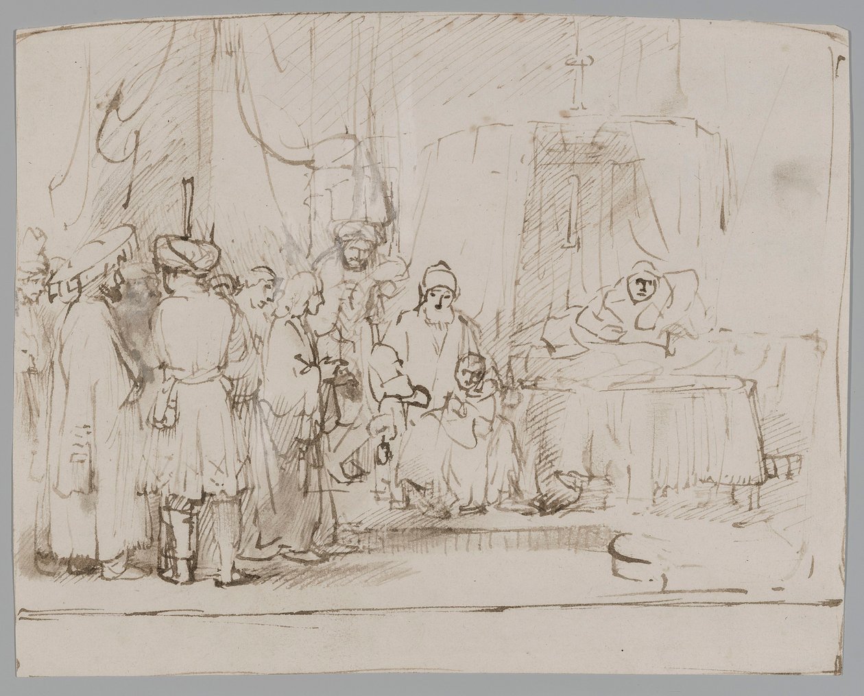 José les cuenta sus sueños a sus padres y a sus hermanos de Rembrandt van Rijn