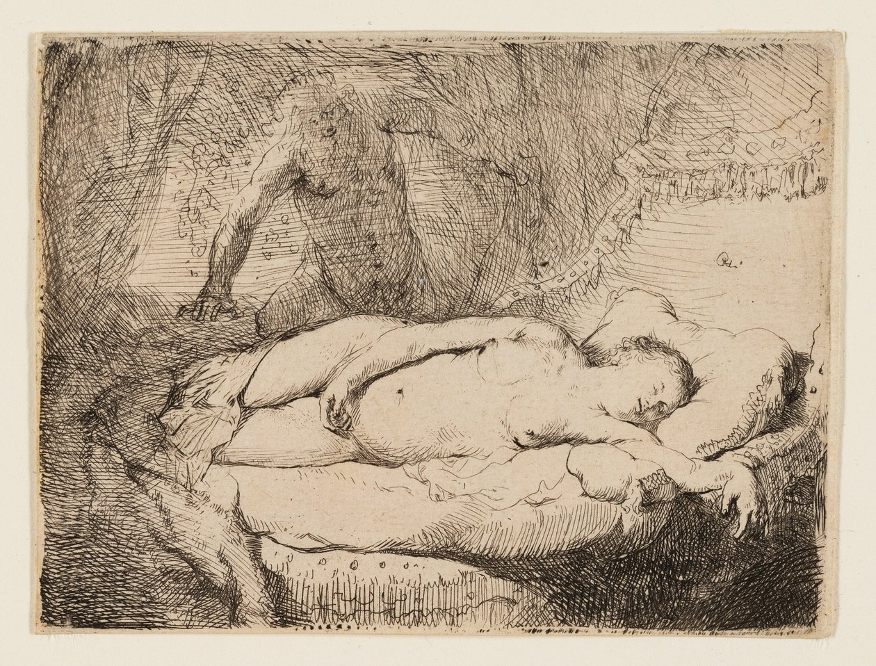 Júpiter y Antíope: Placa más pequeña de Rembrandt van Rijn