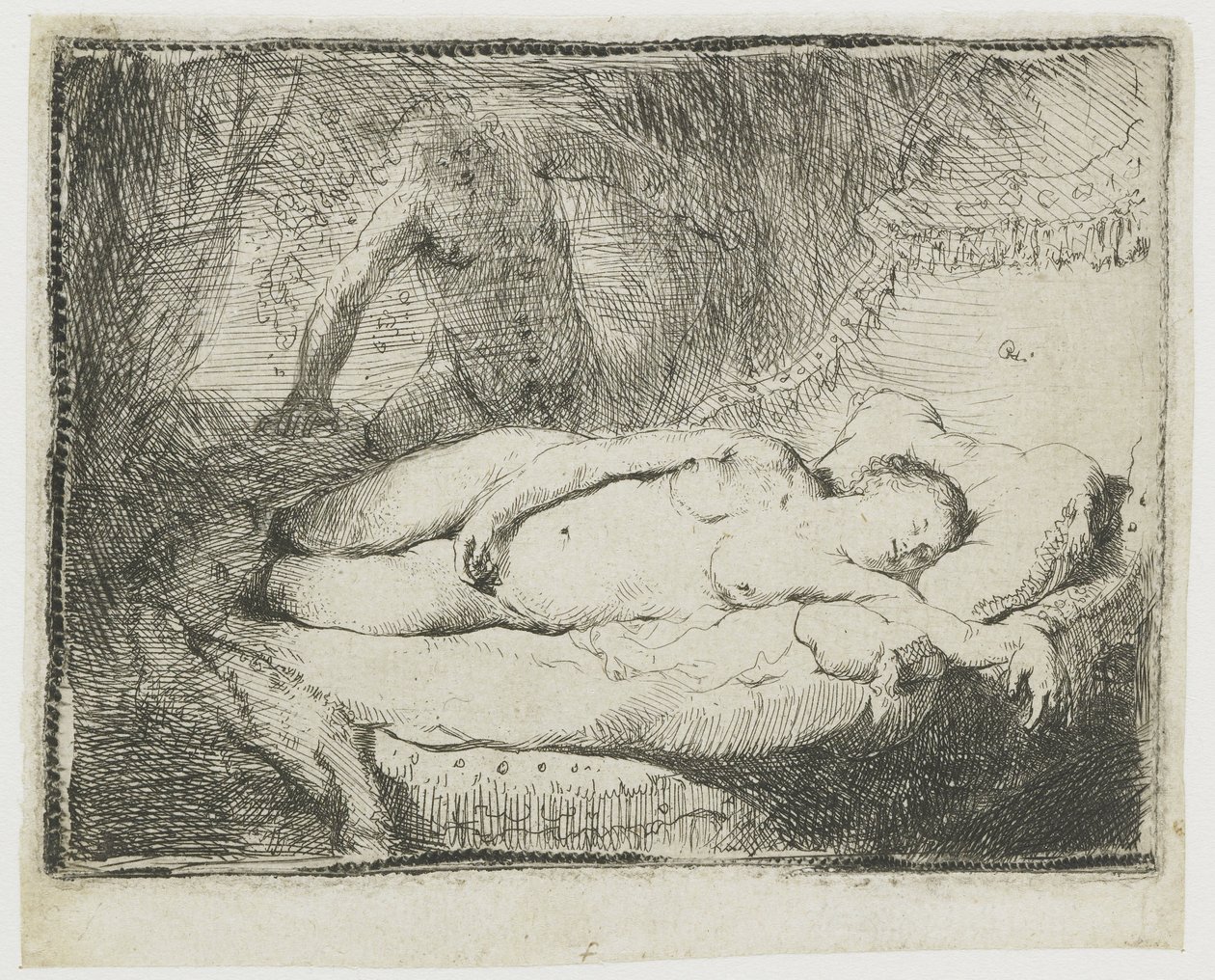 Júpiter y Antíope: placa más pequeña de Rembrandt van Rijn